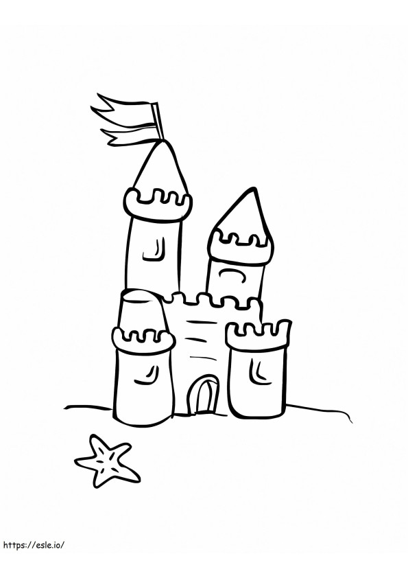 zabawny zamek z piasku kolorowanka