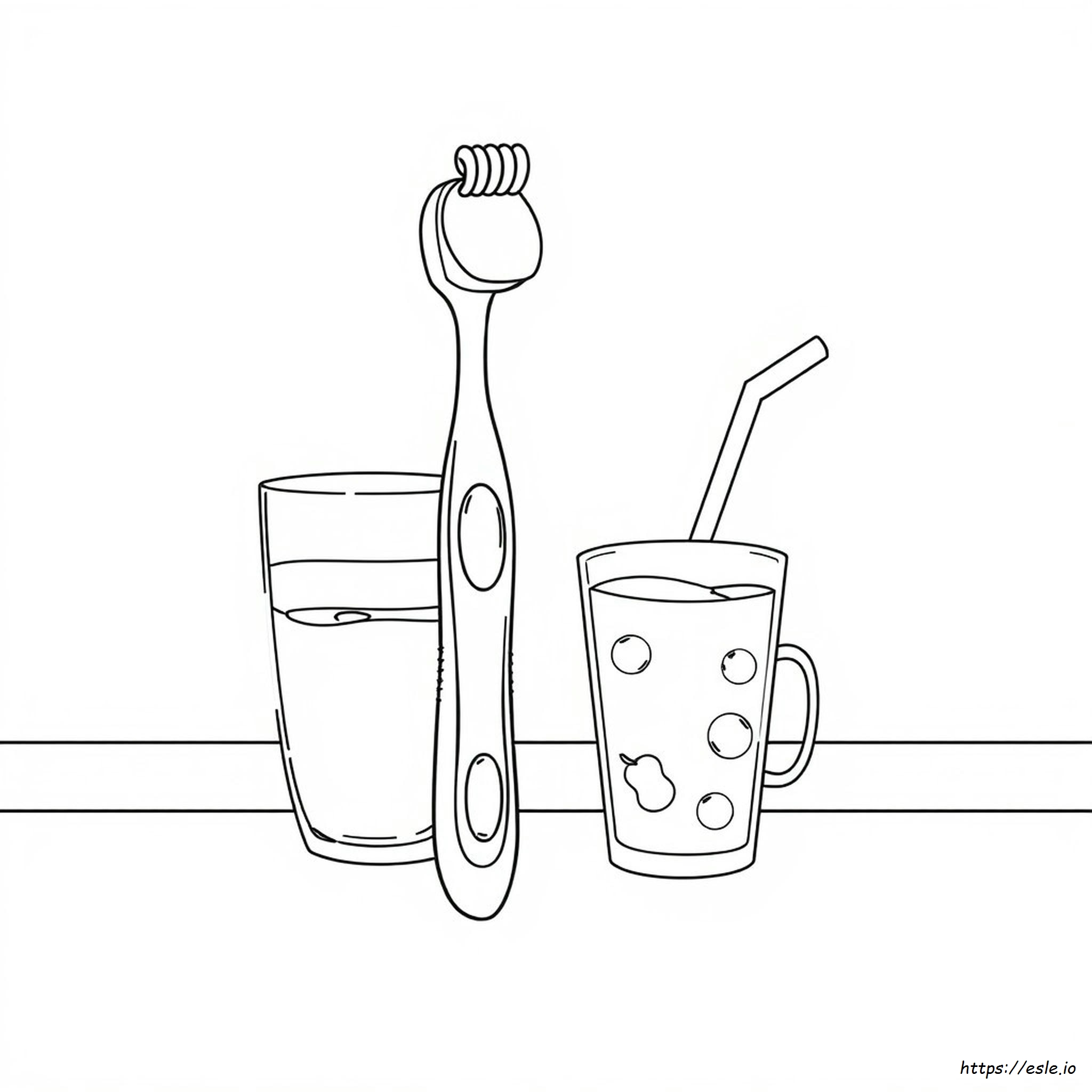 Coloring Page Of A Toothbrush