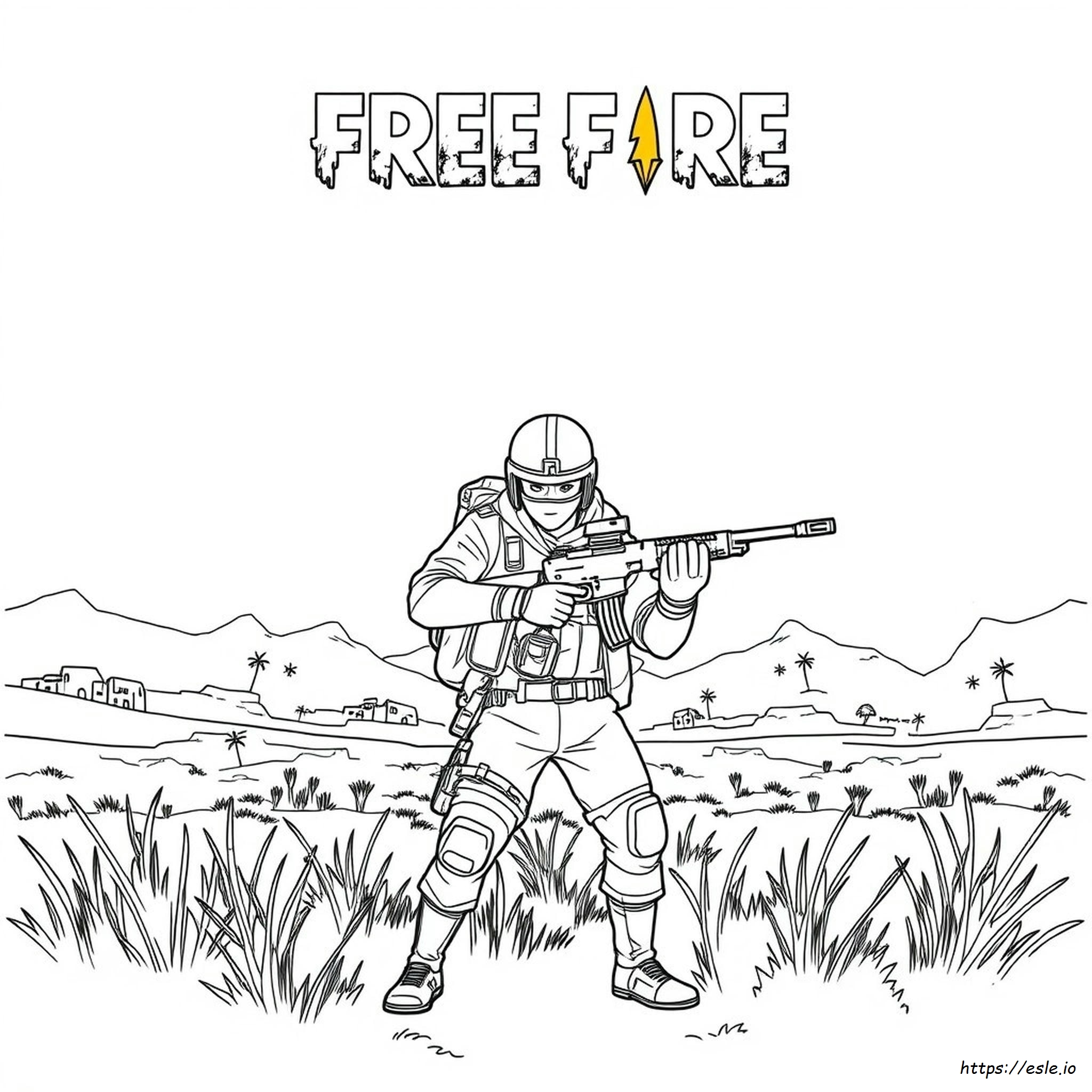 Free Fire Colouring Pages