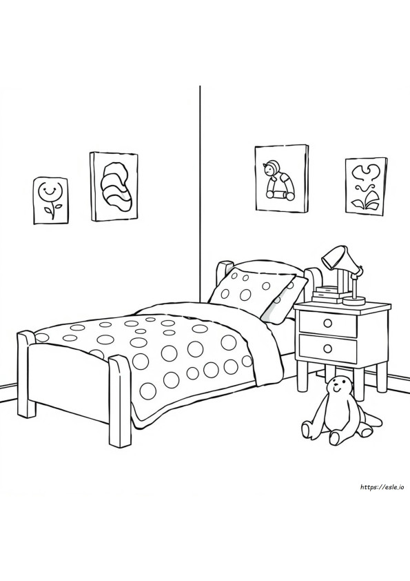 Immagine Da Colorare Della Camera Da Letto