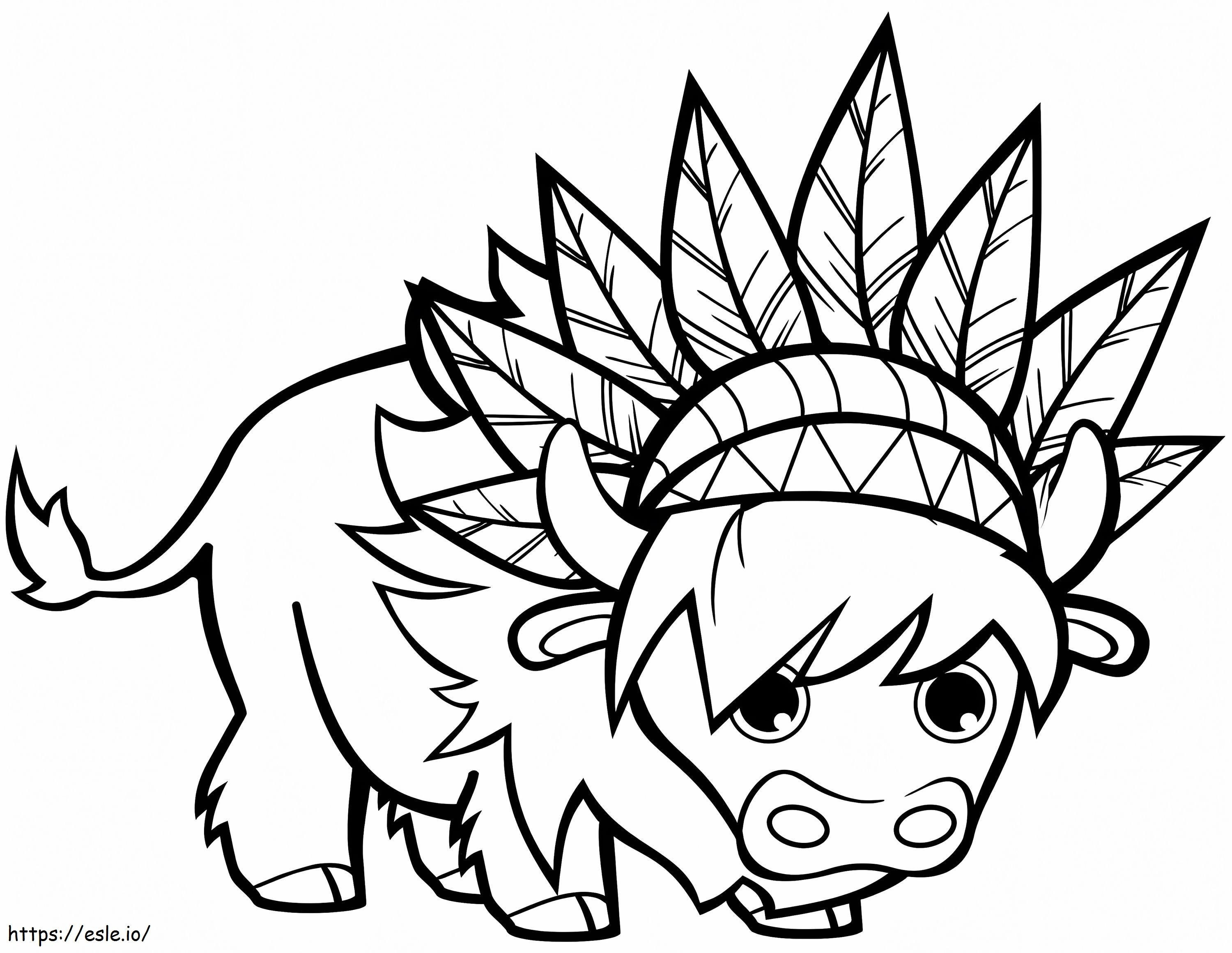Funny Bison coloring page