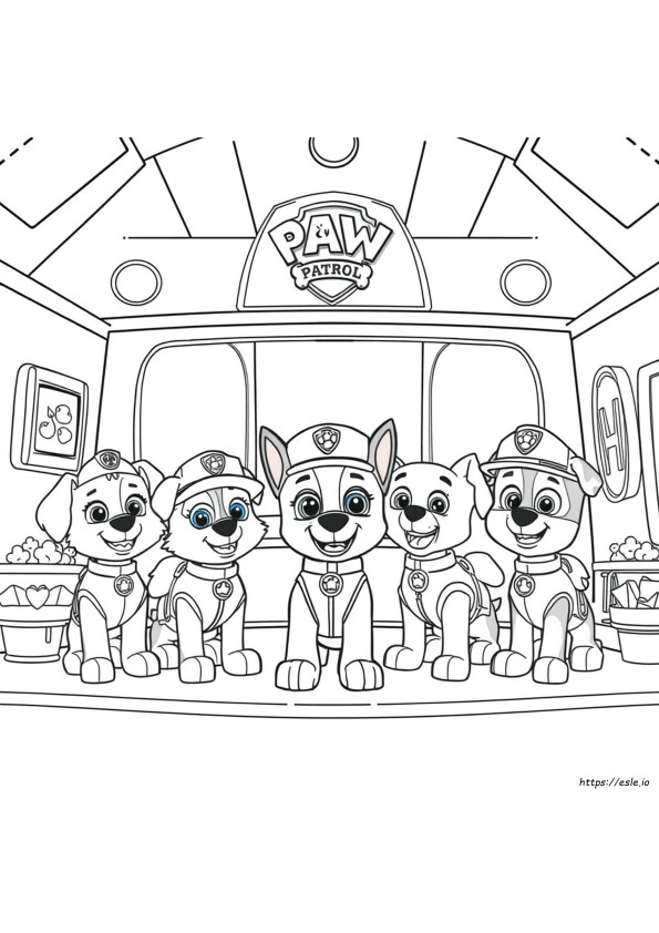 Gambar Mewarnai Markas Paw Patrol