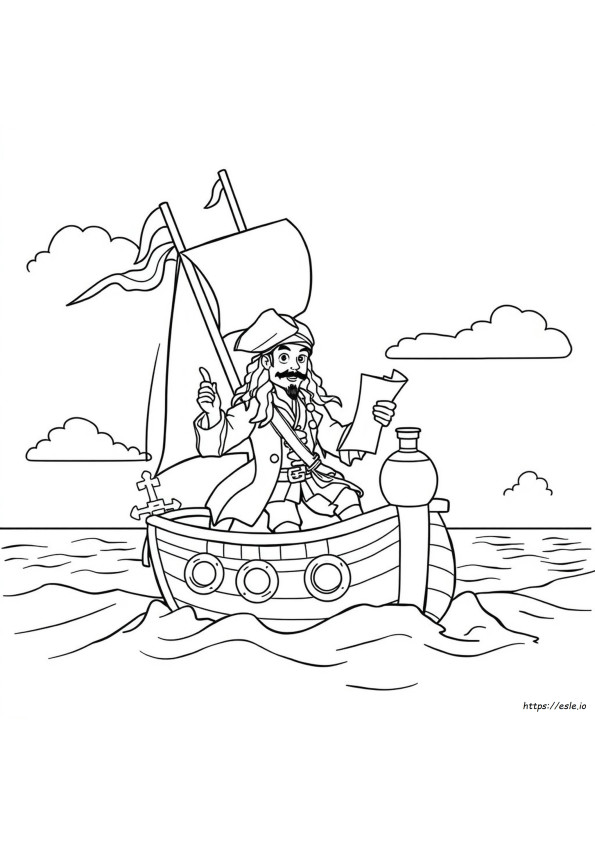 Gambar Mewarnai Jack Sparrow