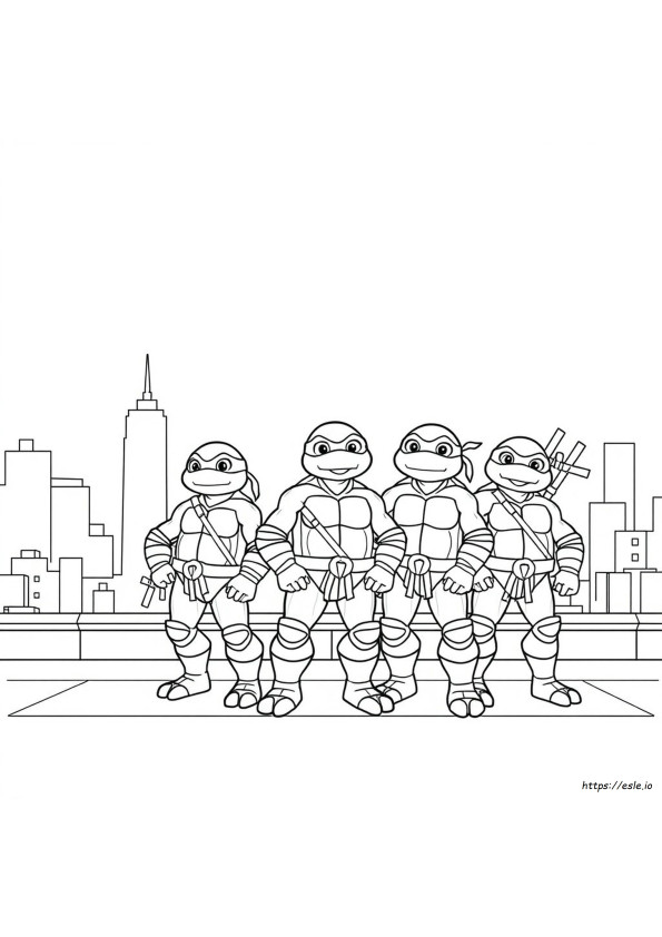 Páginas Para Colorear De Las Tortugas Ninja Fáciles De Imprimir