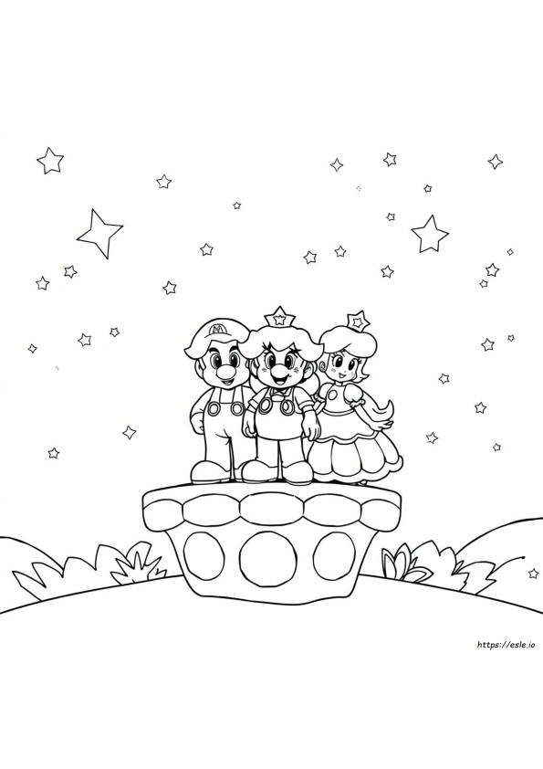Super Mario Principesse Peach, Daisy E Rosalina Da Colorare