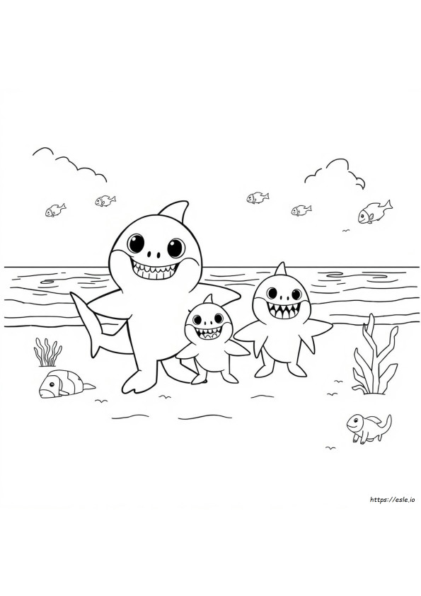 Gambar Mewarnai Baby Shark Gratis