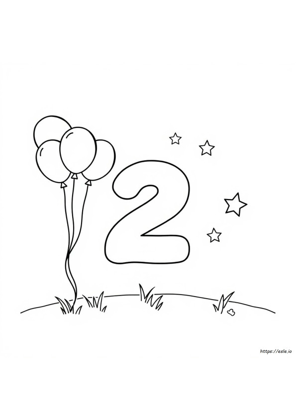 Numero 2 Da Colorare Per Bambini In Età Prescolare