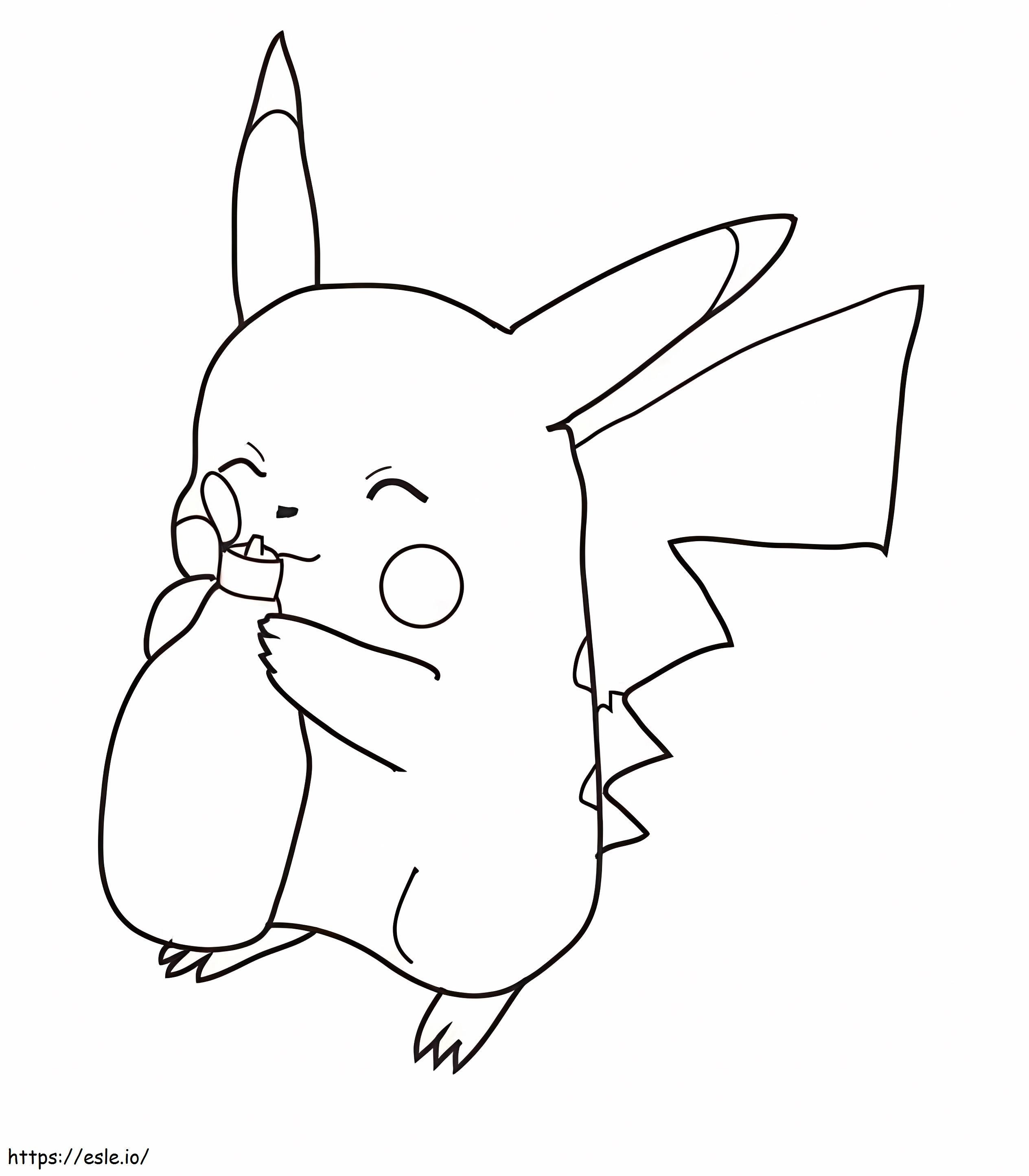 Pikachu Minum Susu Gambar Mewarnai