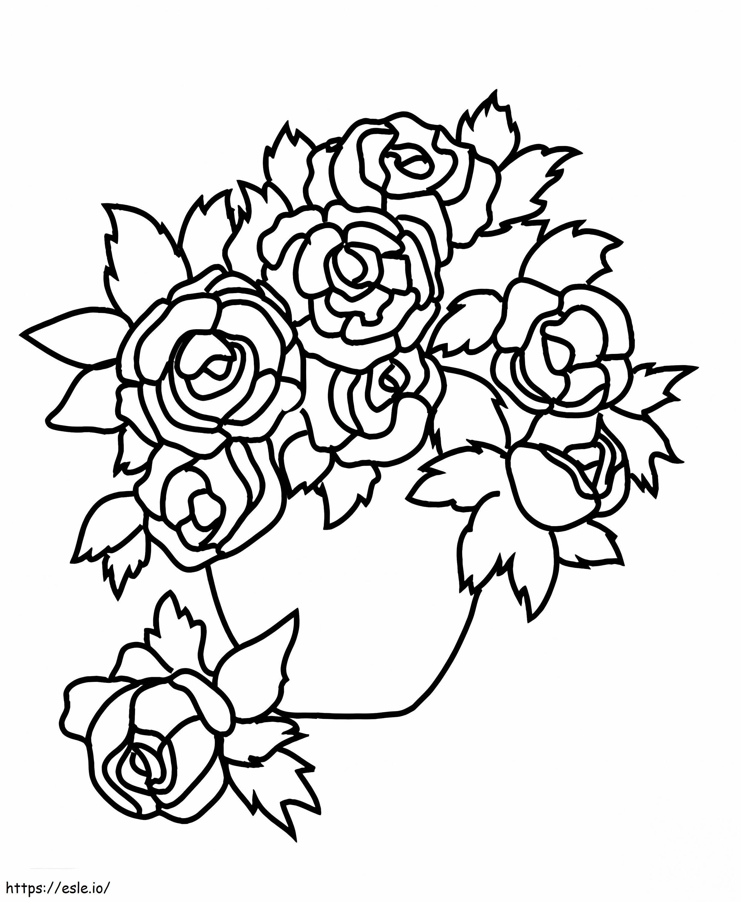 Vaso de flores 8 para colorir