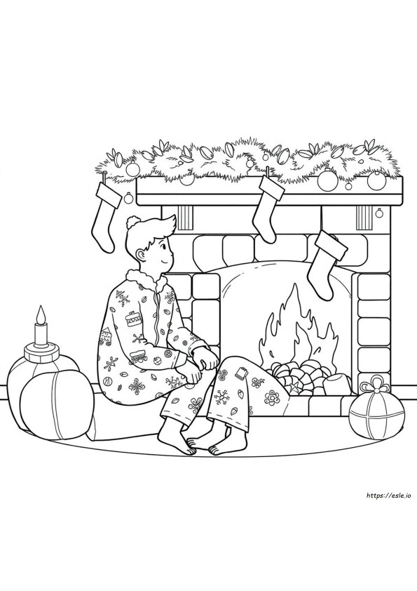 Gambar Mewarnai Piyama Natal