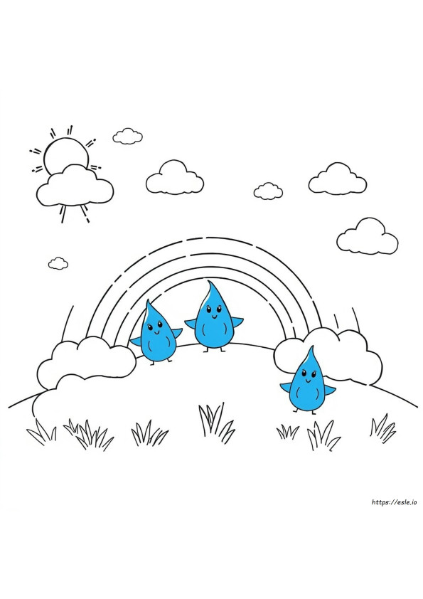 Blue Rainbow Friends Para Colorir