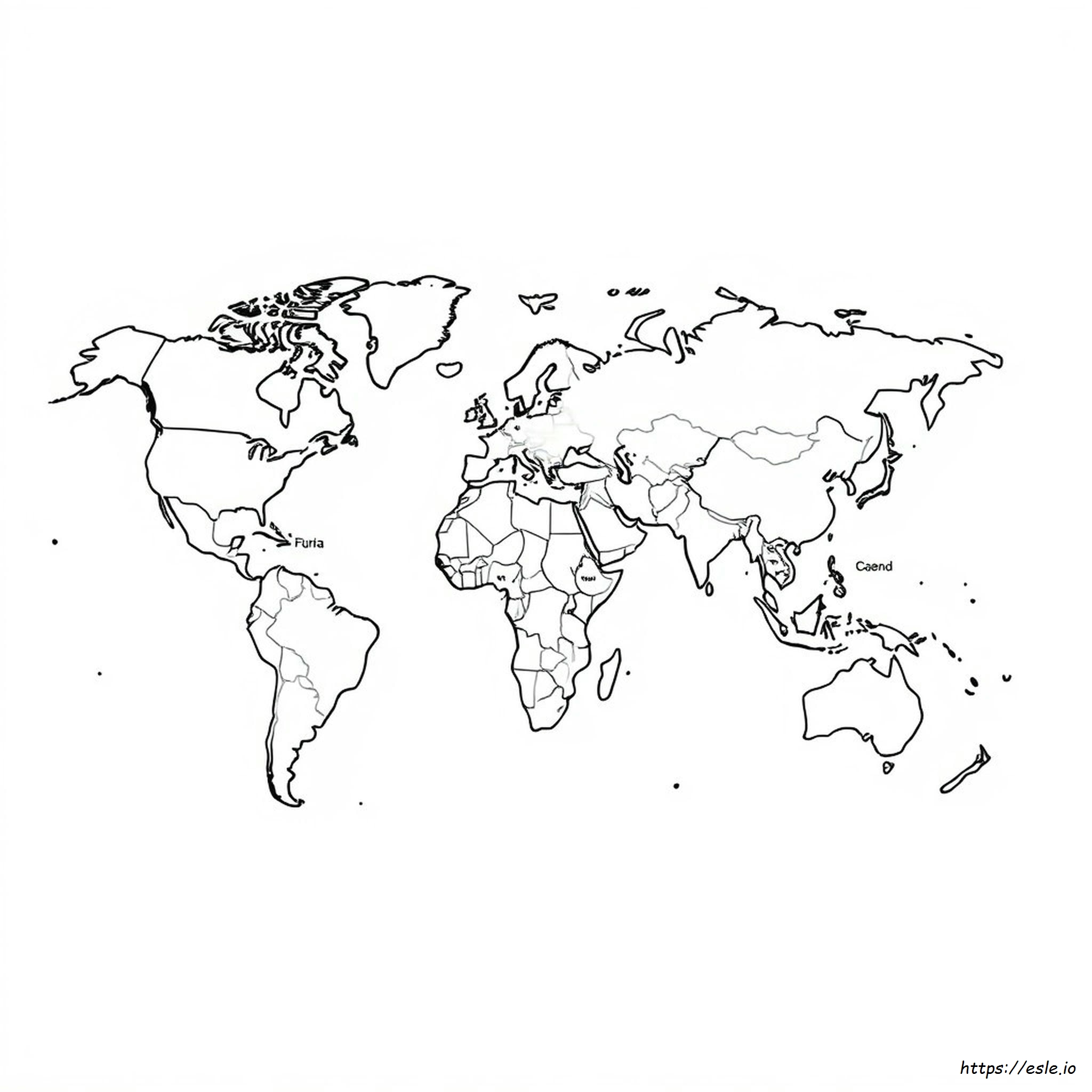 Printable World Map Coloring Page With Countries Labeled