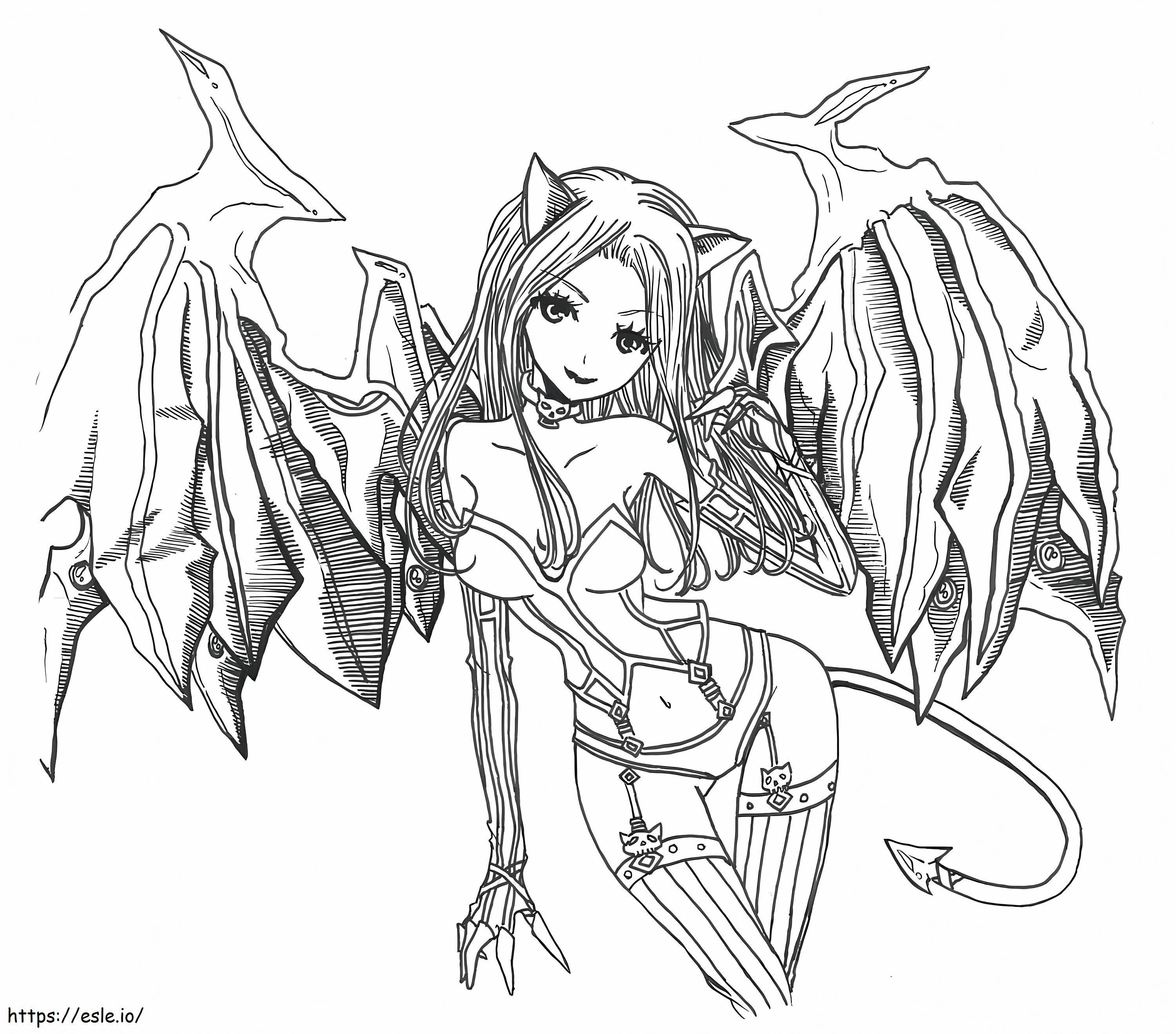 Chica Sexy Diablo coloring page
