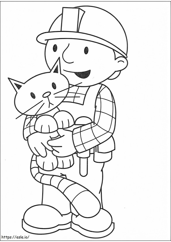 Bob Holding Pilchard A4 coloring page