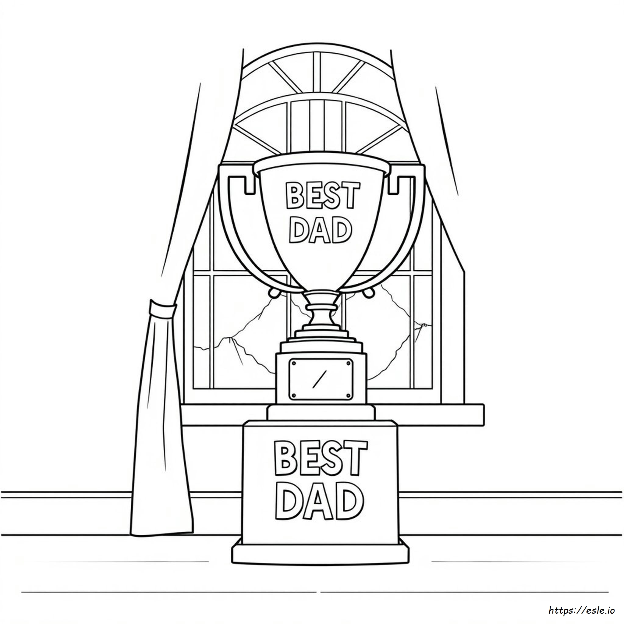 Best Dad Trophy Coloring Page