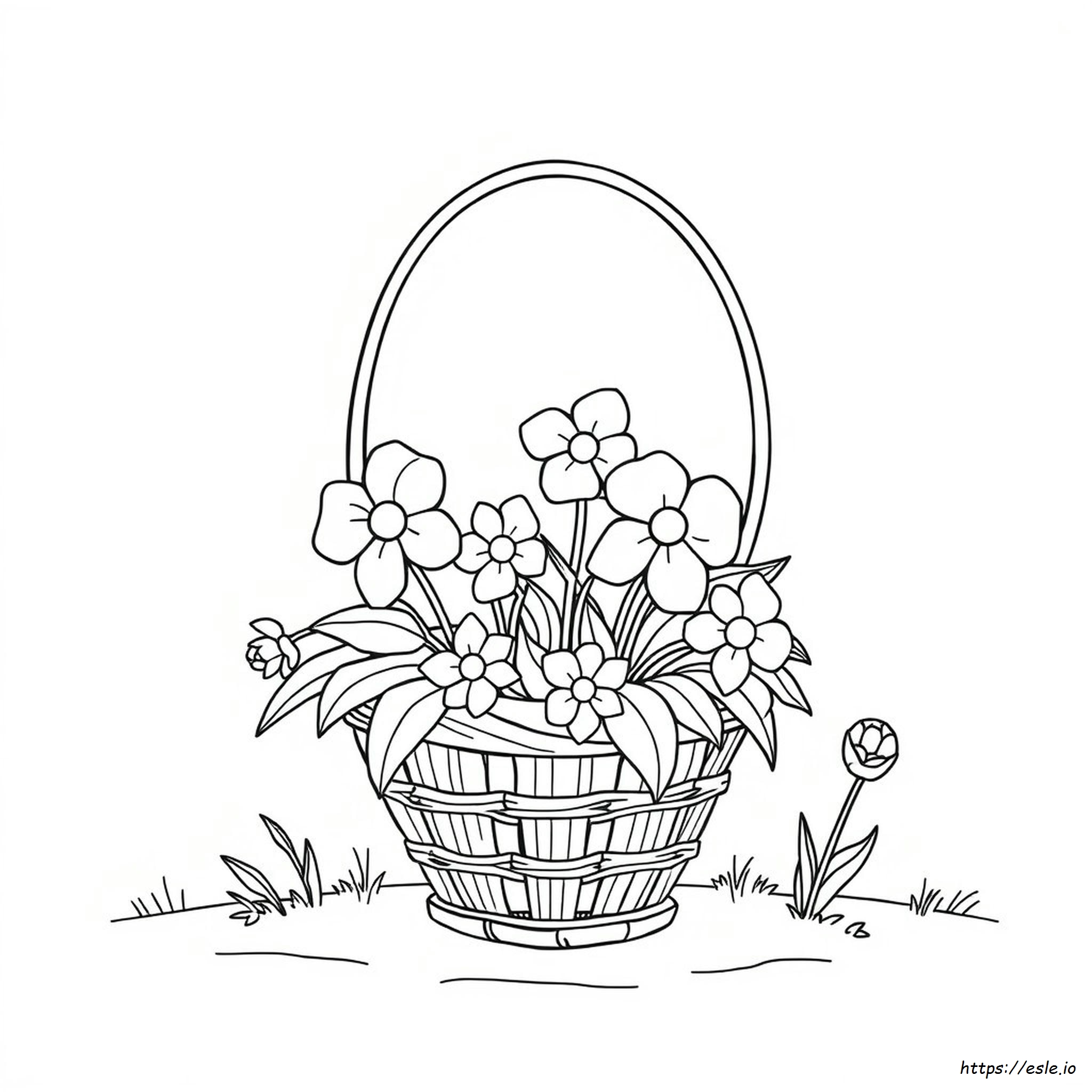 Cestas De Flores Fáciles Para Colorear