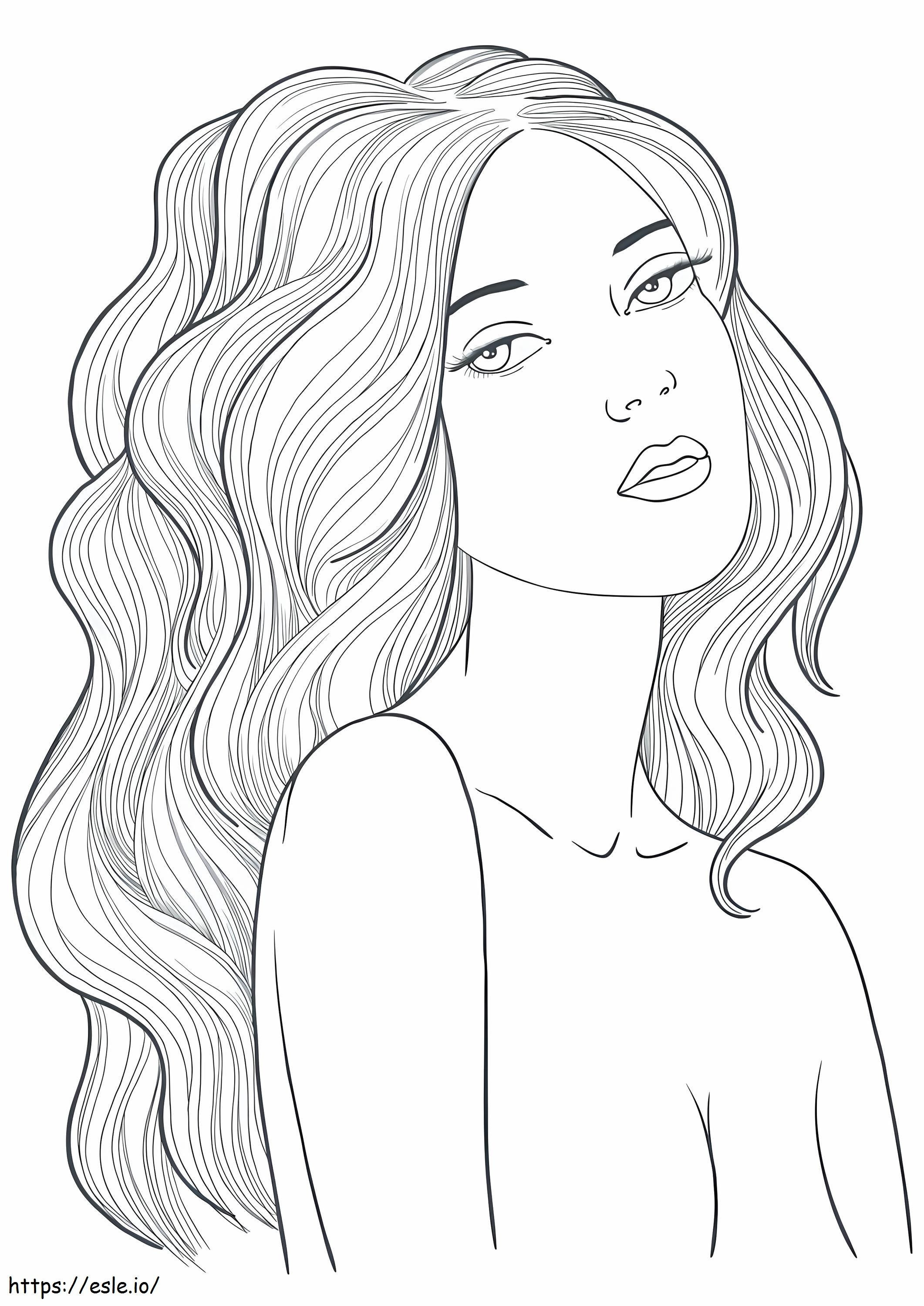 Girl With Beautiful Hair coloring page