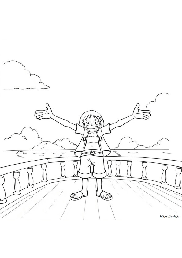 Monkey D Luffy One Piece Gambar Mewarnai