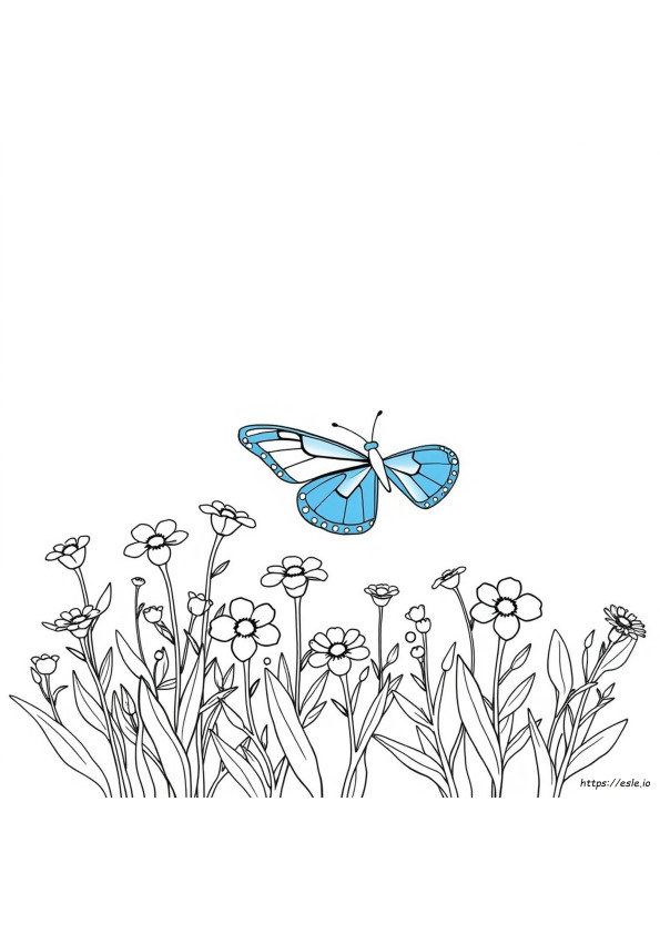 Kupu-Kupu Biru Gambar