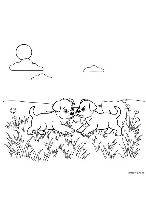Anjing Dan Anak Anjing Lembar Mewarnai Gambar Ibu Anjing Dan Anak Anjing