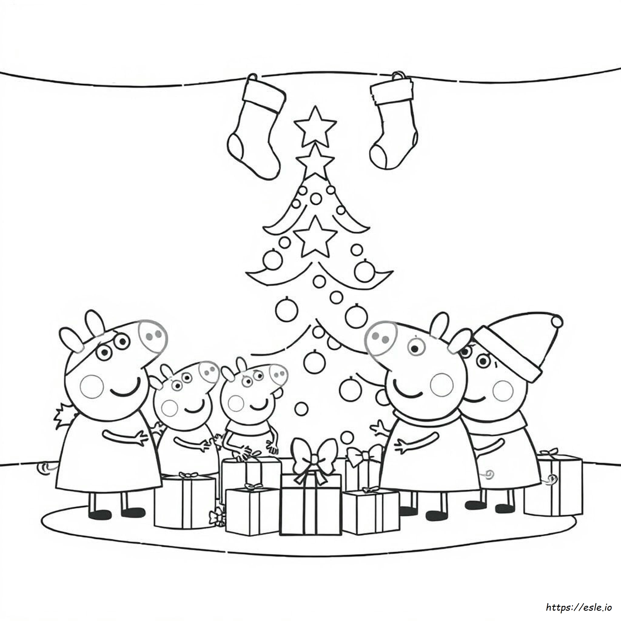 Peppa Christmas Coloring