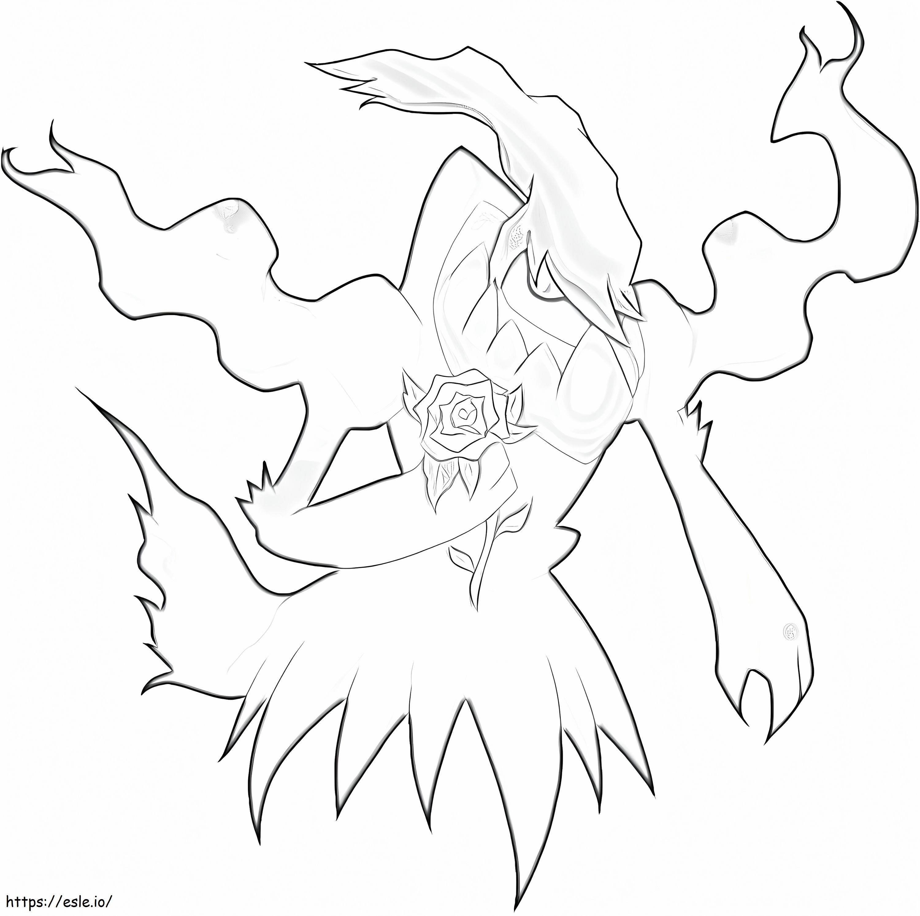 Darkrai With Rose coloring page