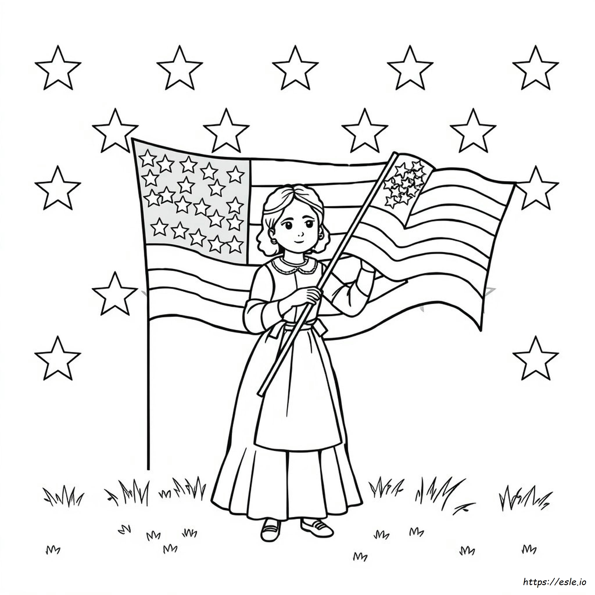 Bandera De Betsy Ross Para Colorear