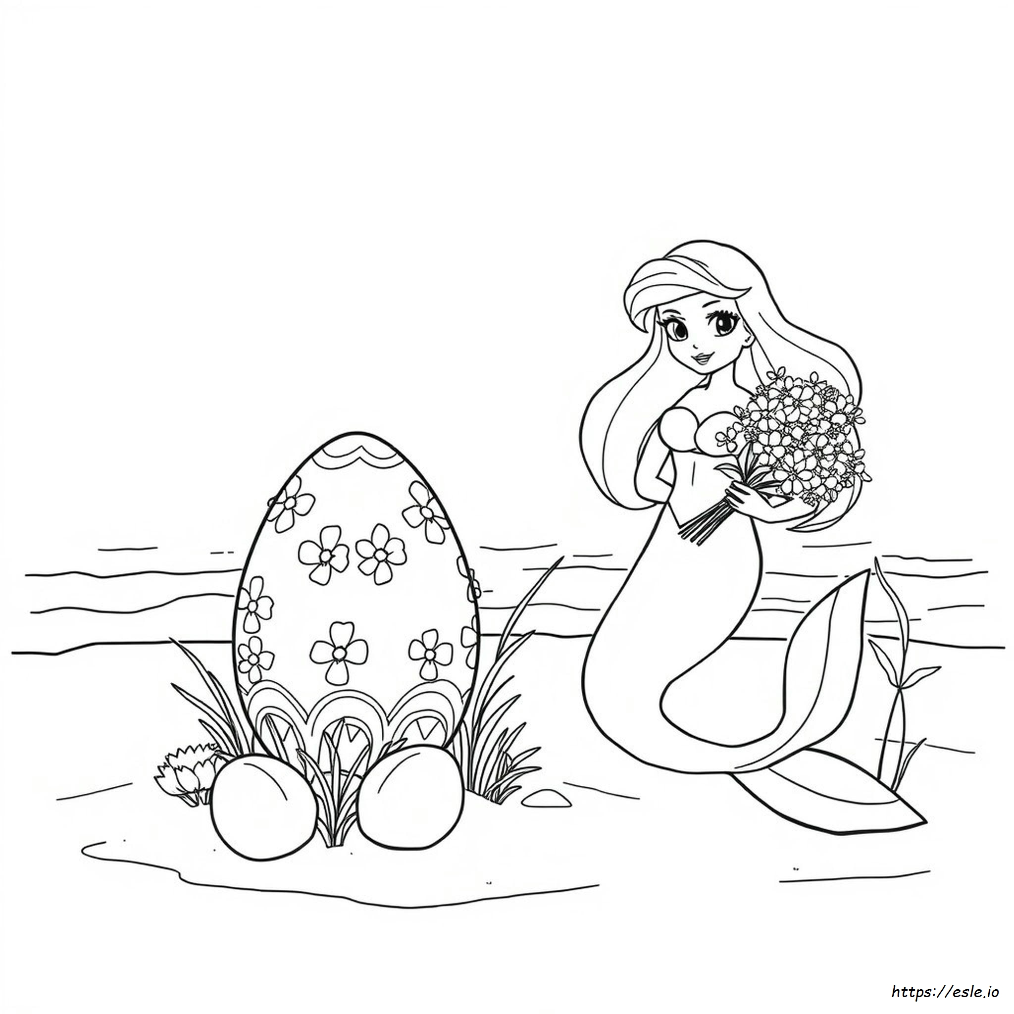 Páginas Para Colorear De Sirenas De Pascua