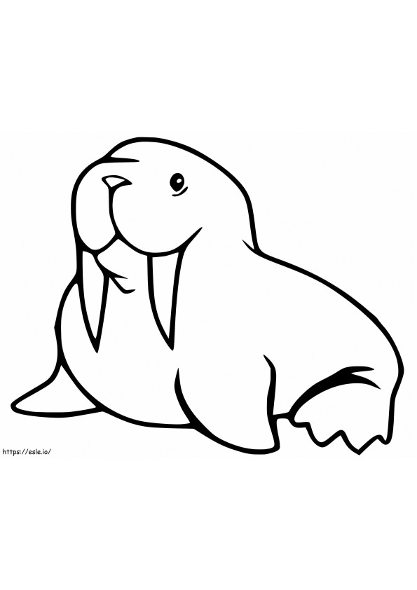 Een simpele walrus kleurplaat