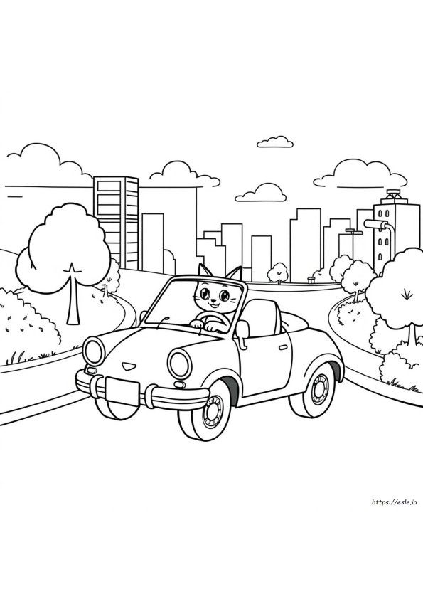 Catboy Mobil Halaman Mewarnai
