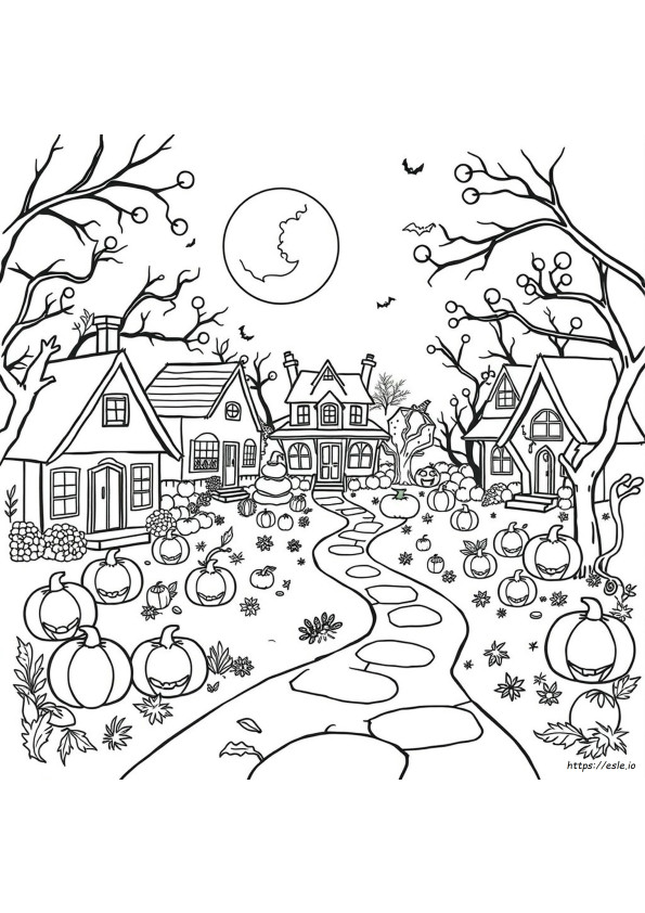 Halaman Mewarnai Labirin Halloween