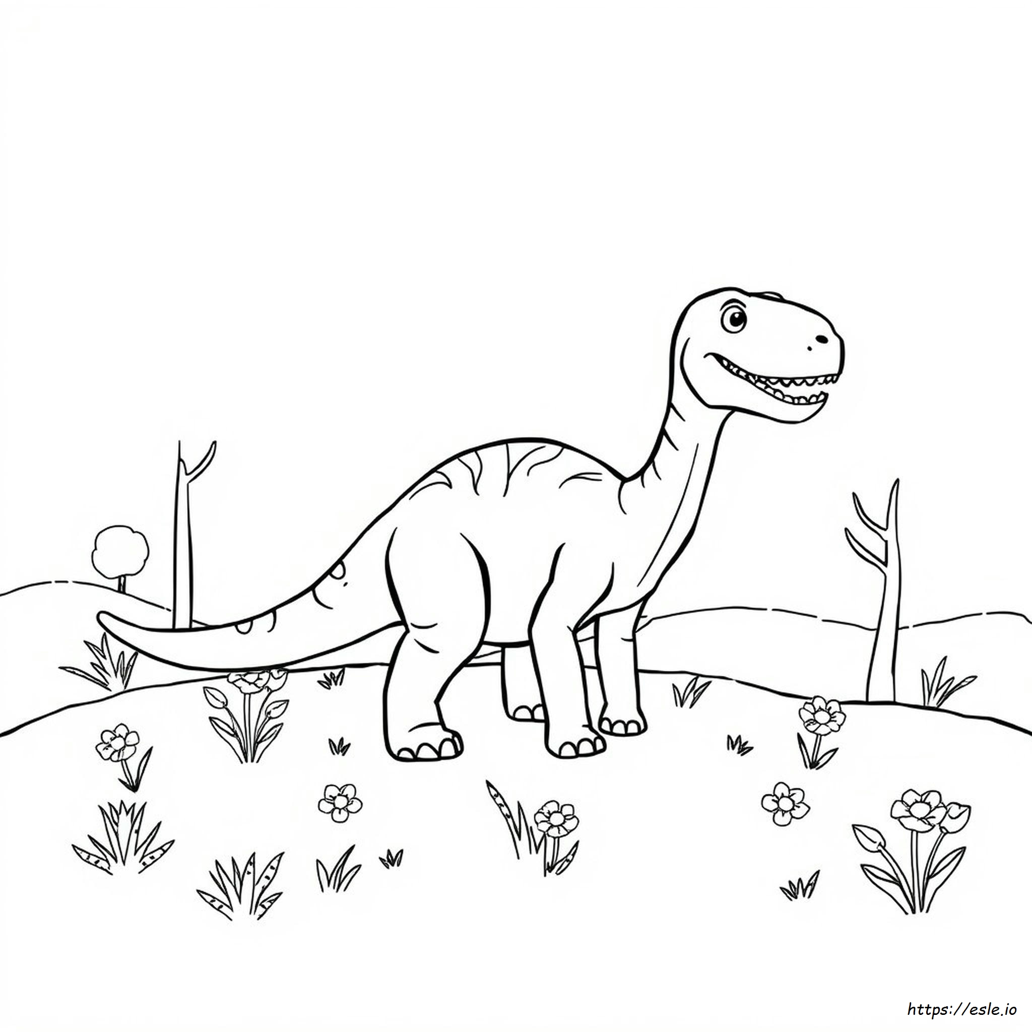Lapset Dinosaurus Värityskuva Tulostettava