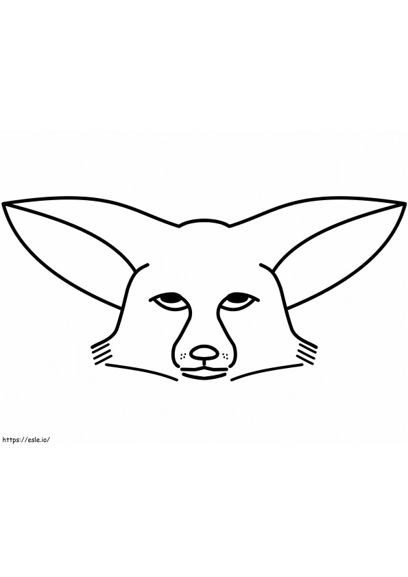 Coloriage Visage de renard Fennec à imprimer dessin