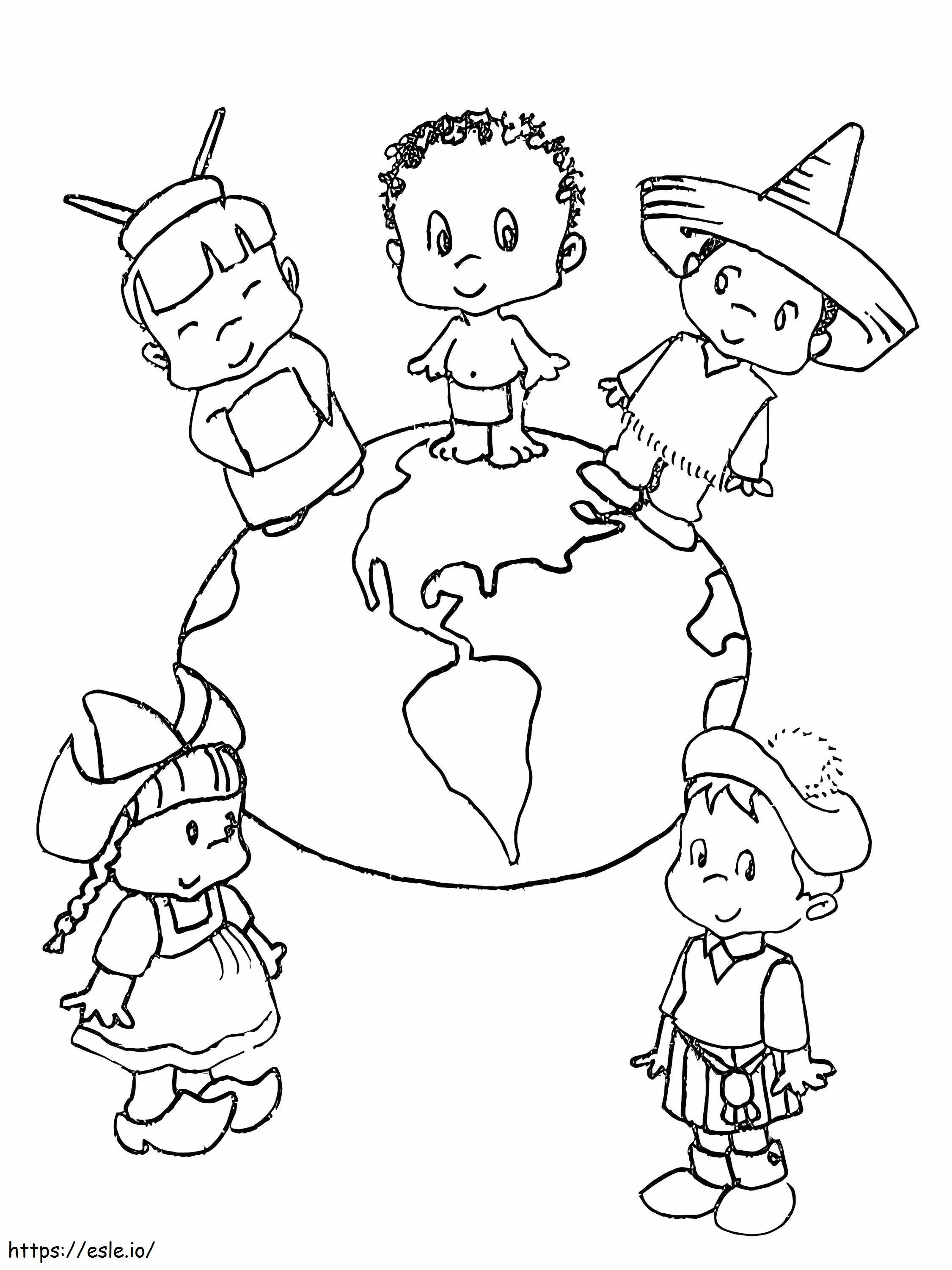 Coloriage Journée des enfants 4 à imprimer dessin