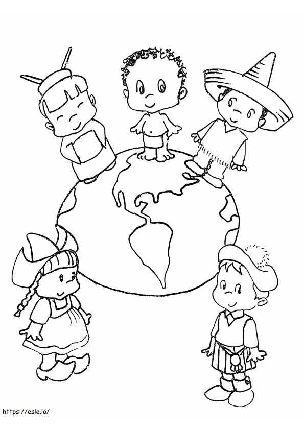 Coloriage Journée des enfants 4 à imprimer dessin