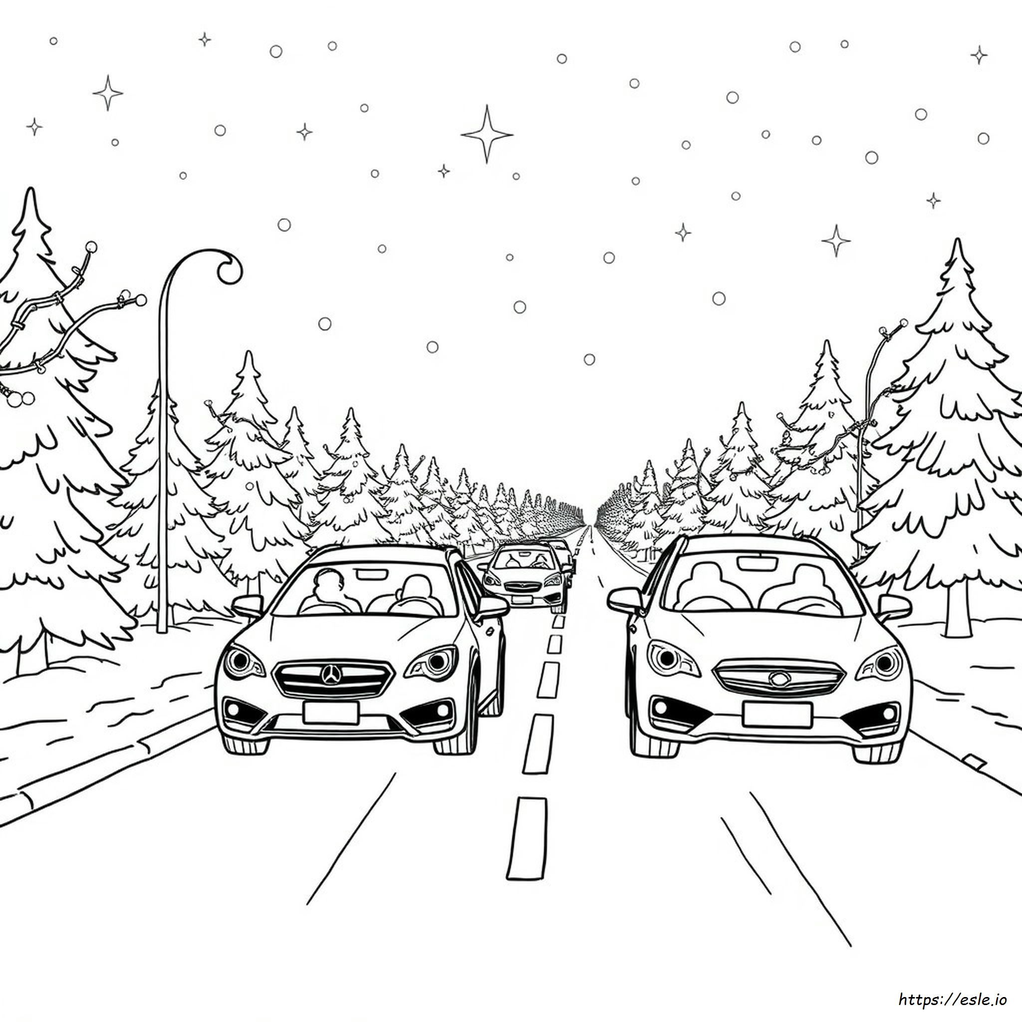 Coches Navidad Para Colorear