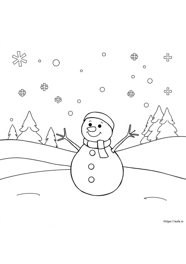 雪だるま ぬりえ 画像