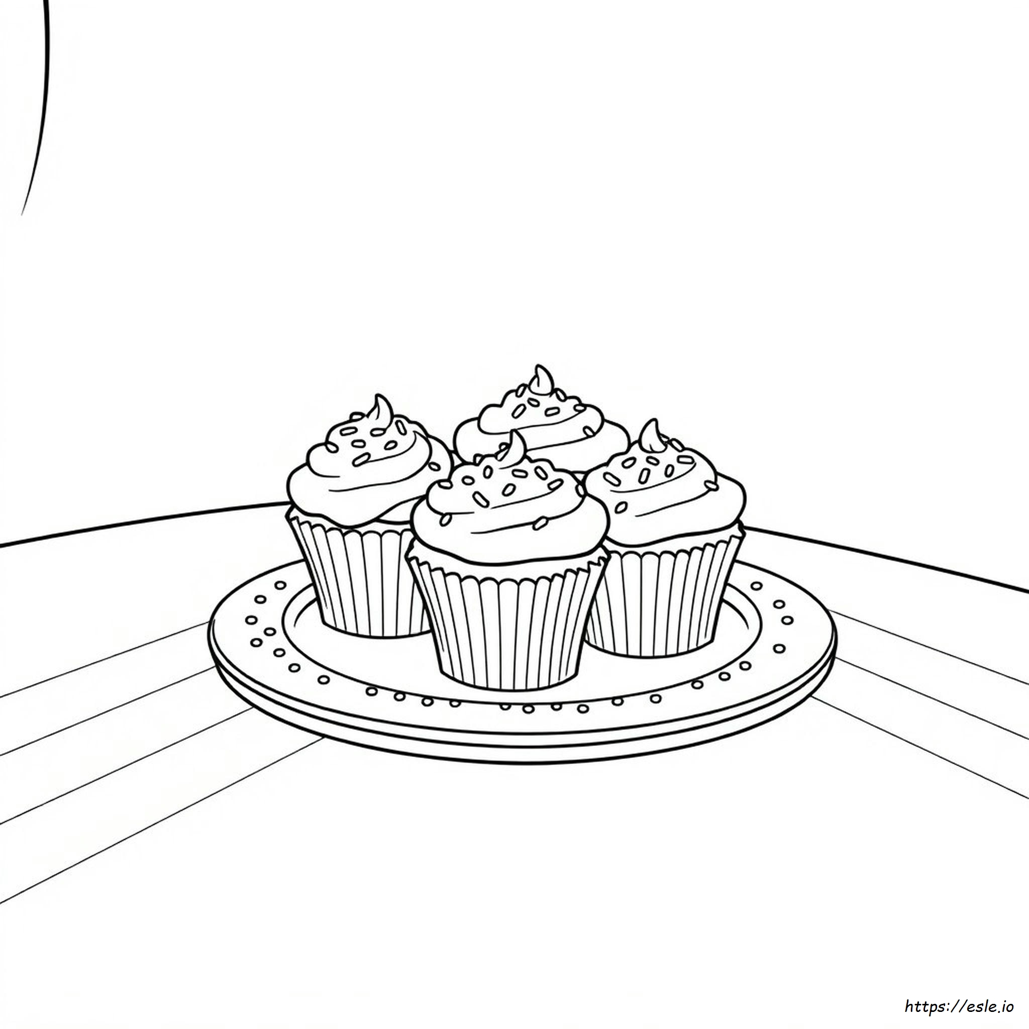 Cup Cake Colouring Page