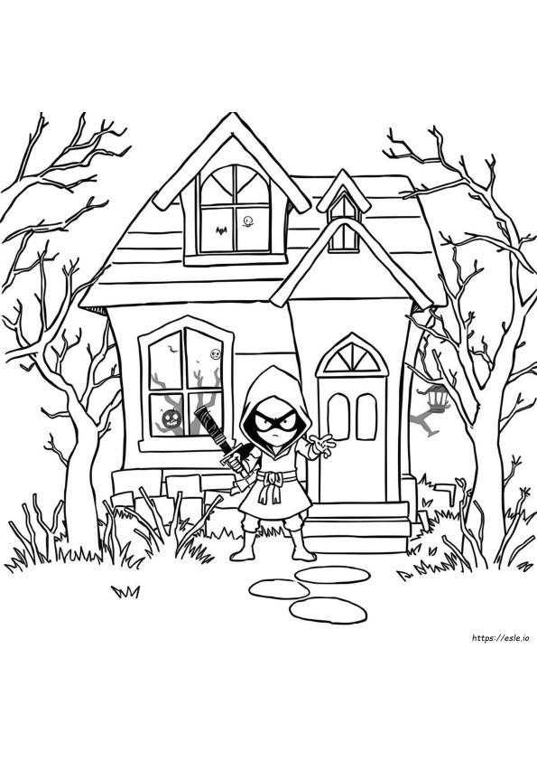 Gambar Mewarnai Rumah Hantu Shinbi