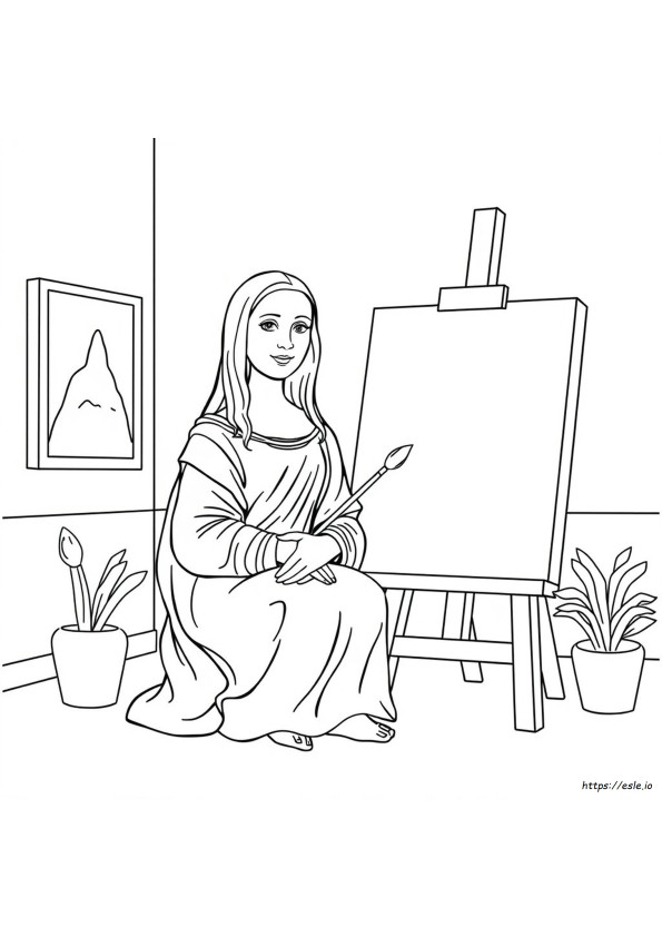 Gambar Mewarnai Mona Lisa Dapat Dicetak Gratis