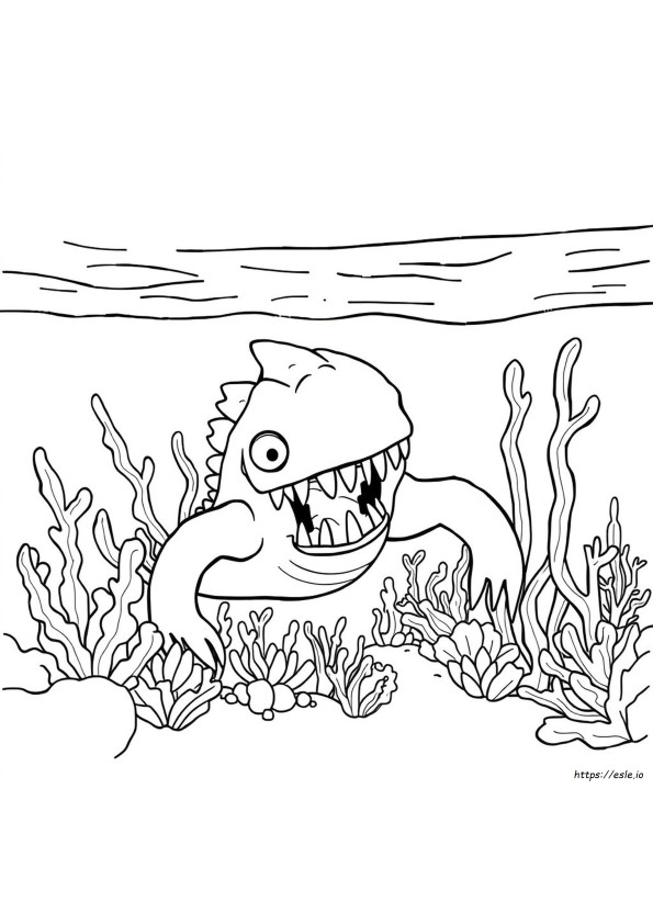 Gambar Mewarnai Monster Laut Realistis