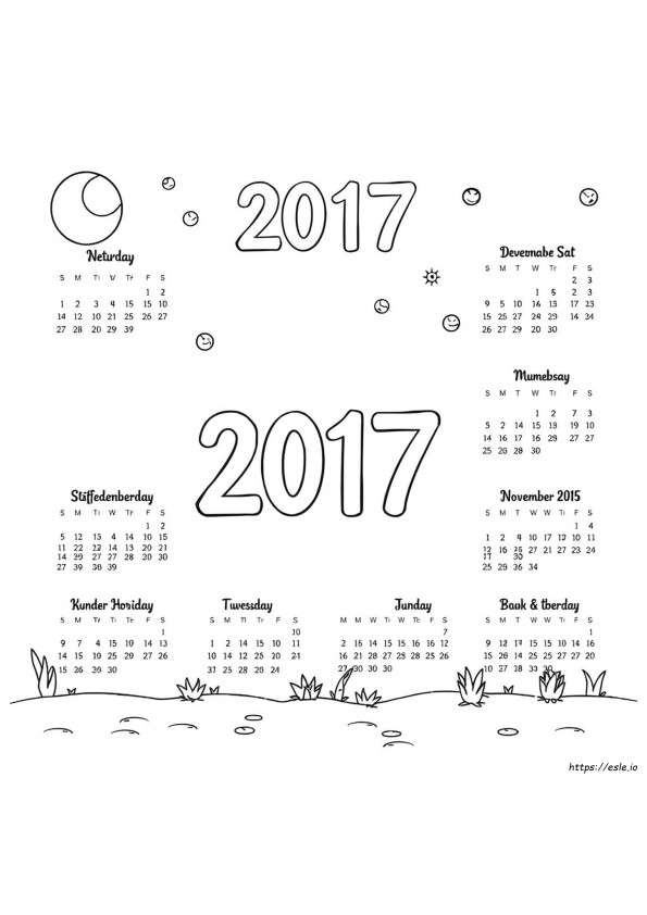 Kalender Mewarnai 2017