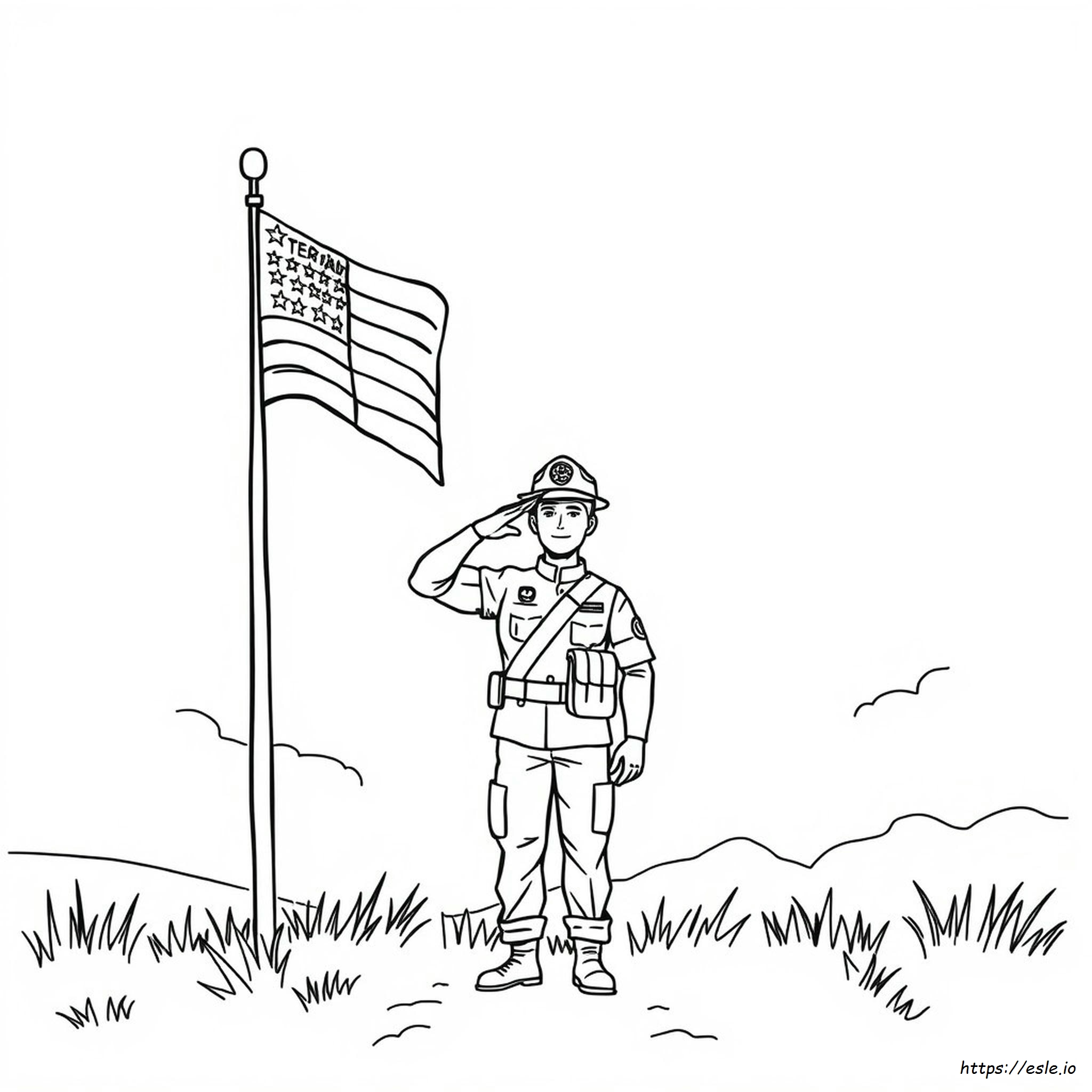 Pagina Da Colorare “Grazie Ai Veterani” Da Stampare