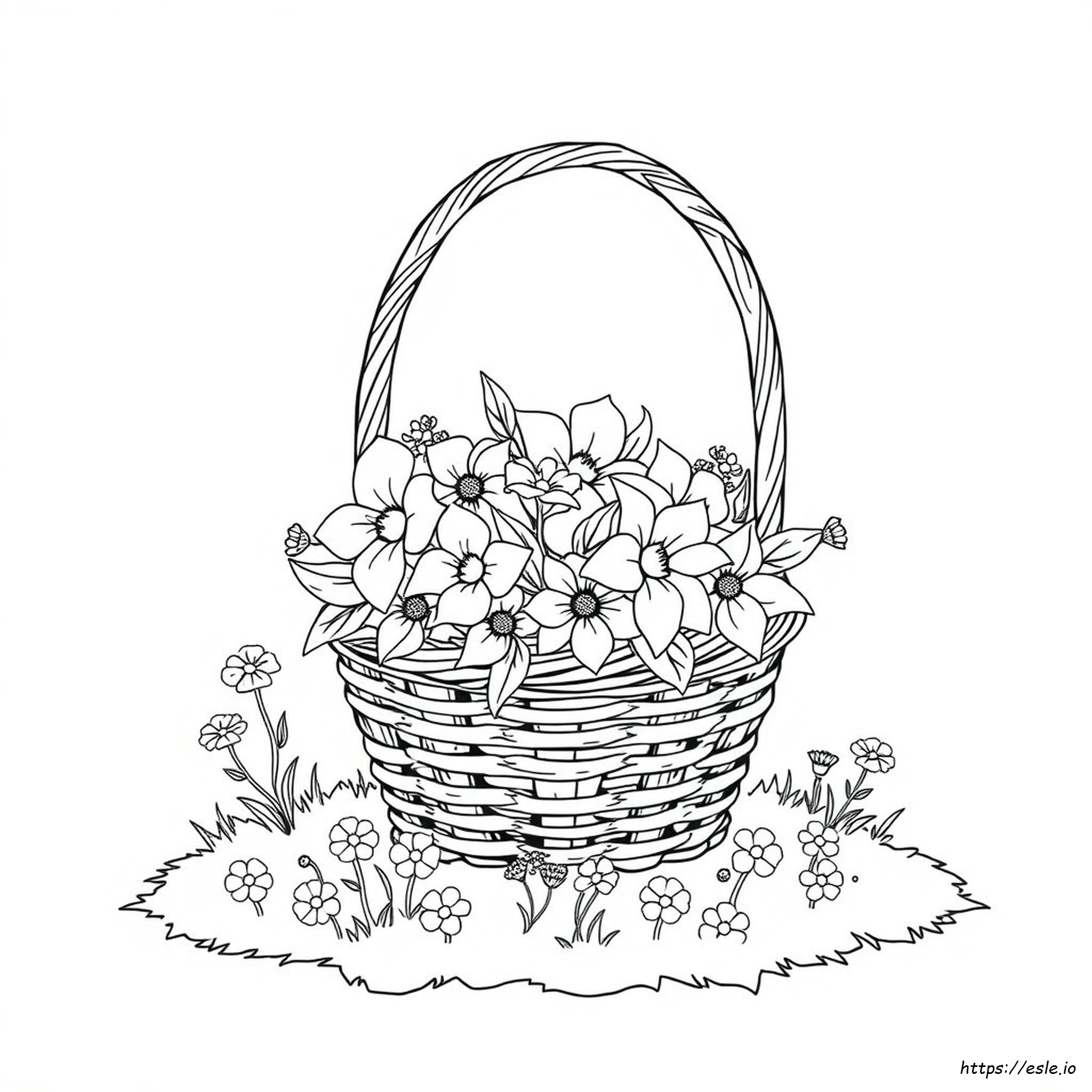 Dibujos De Canastas De Flores Para Colorear