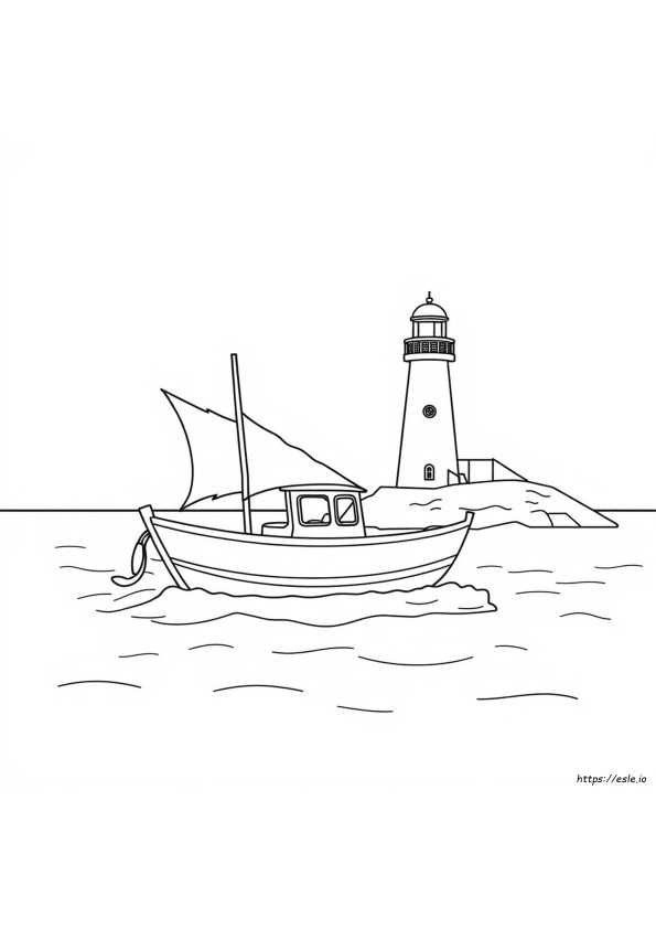Gambar Mewarnai Perahu