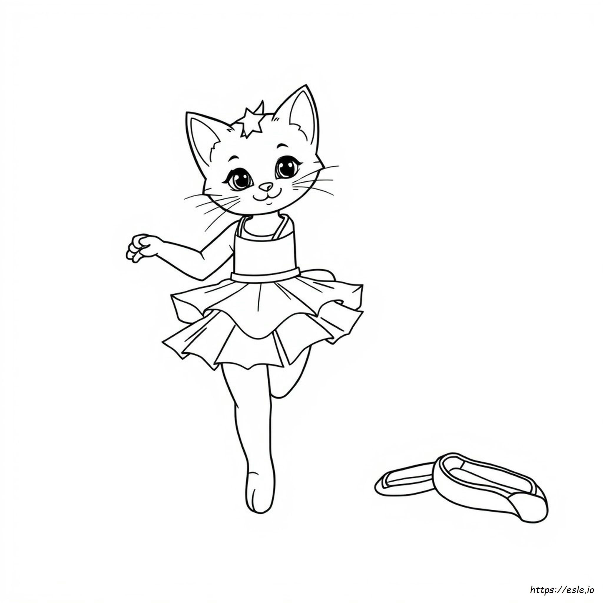 Gattina Ballerina Da Colorare