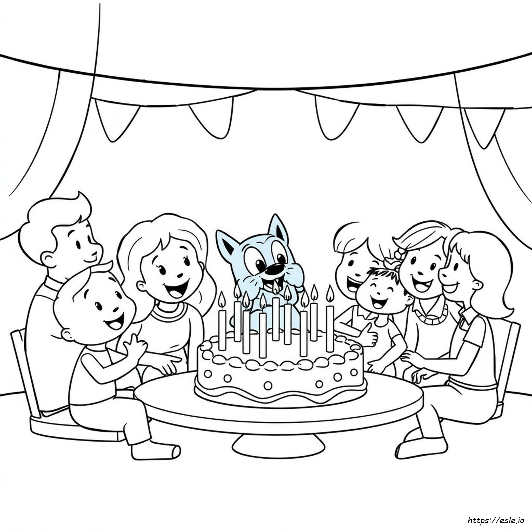 Bluey Cumpleaños Dibujos Para Colorear Gratis