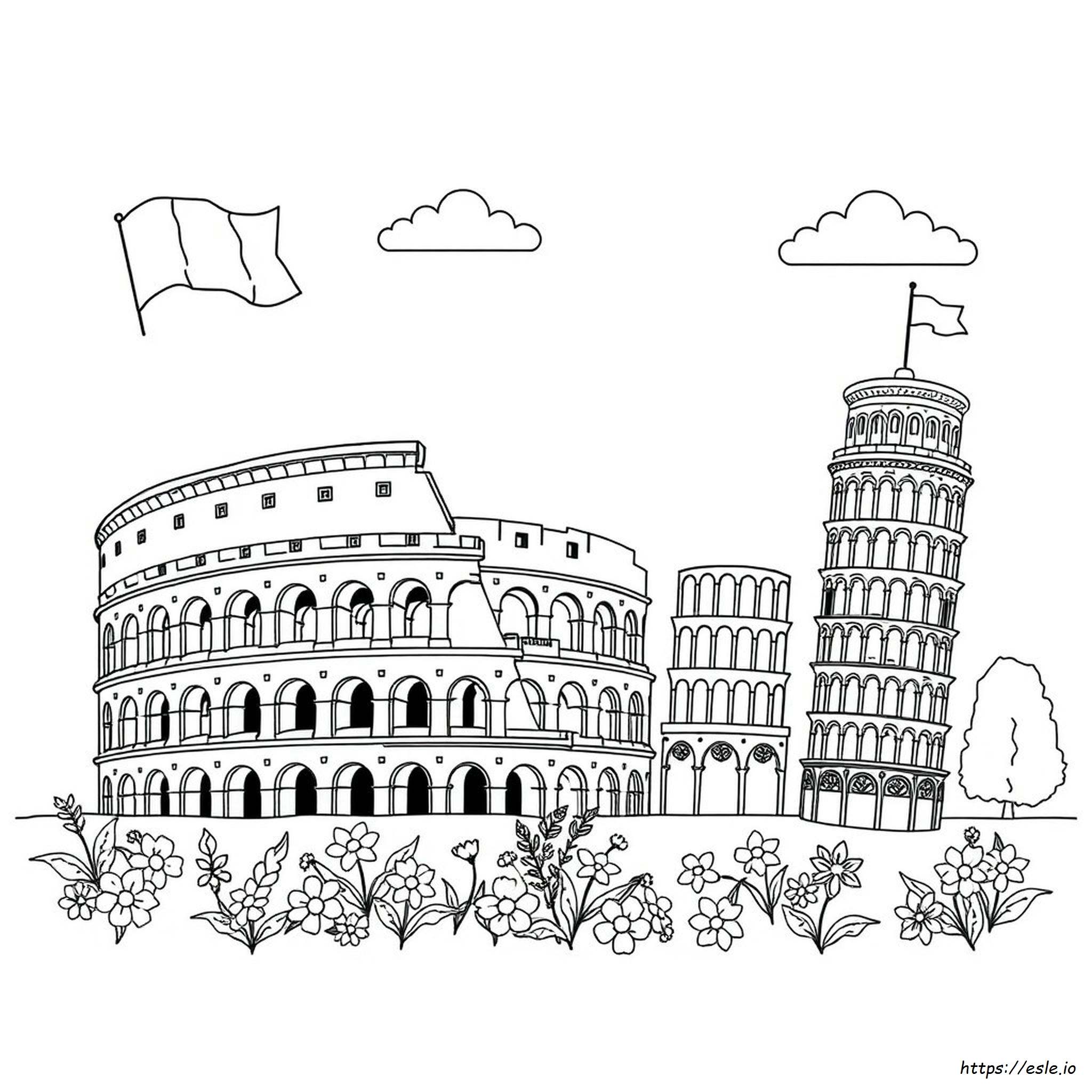 Páginas Para Colorear De Italia Gratis