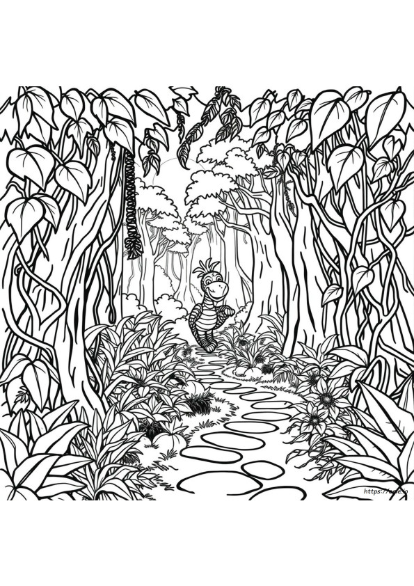 Gambar Mewarnai Hutan Sederhana