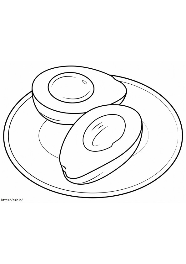 Avocado On A Plate coloring page